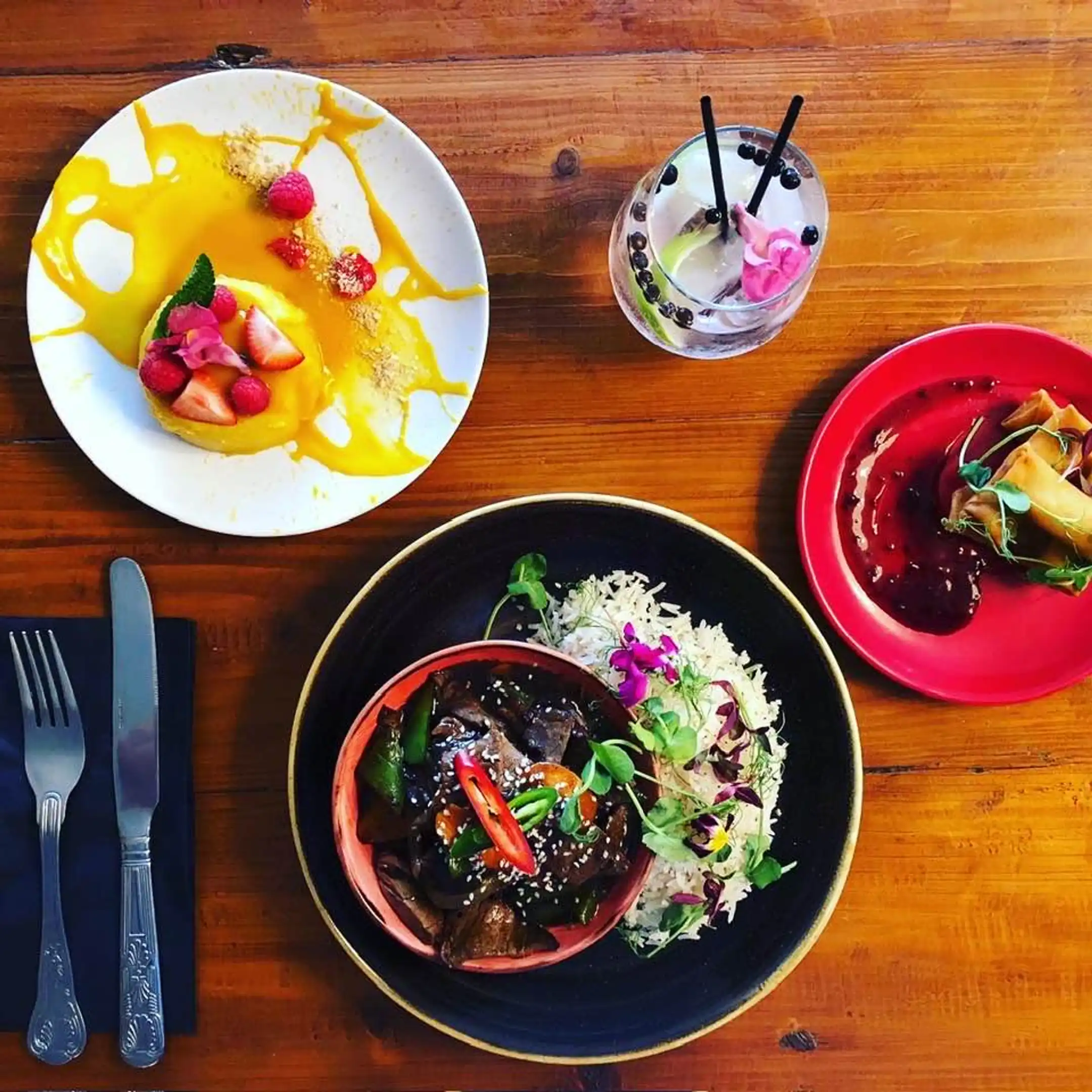 Plated dish with presentation